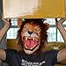 Latex Animal Head Mask Halloween Party Costume Decorations - Mouth Open Lion