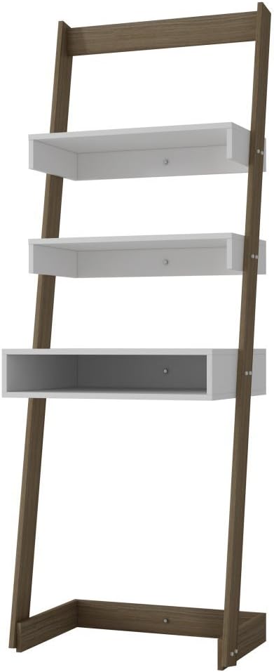 Manhattan Comforts Carpina Ladder Desk, White and Oak