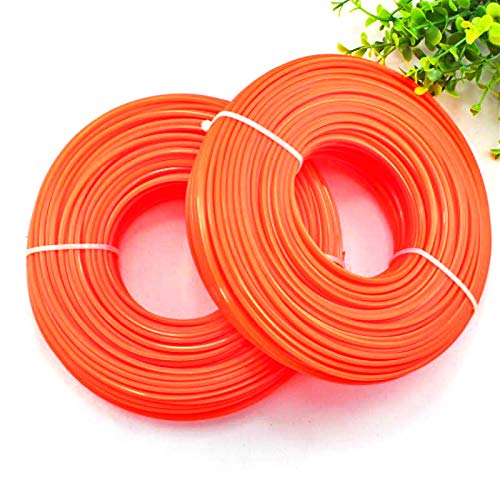 Powerful Tools Heavy Duty Nylon Brushcutter Trimmer Strimmer Line Cord String Wire 2.4mm/2.7mm x 15m Orange Line Wire for Petrol Strimmers