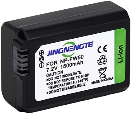 JINGNENGTE NP-FW50 Lithium-Ion Rechargeable Battery for Sony Alpha NEX-3, NEX-3N, NEX-5, NEX-5R, NEX-5N, NEX-6, NEX-7 A6500 A6300 A6000 A5000 A5100 , A7R2 M2 S2 NEX-5T 7R cameras