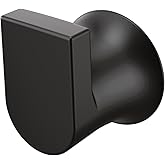 Moen Genta LX Matte Black Modern Single Robe Hook or Towel Hanger for Kitchen or Bathroom, BH3803BL