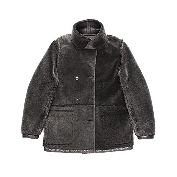Denny&Dora Mens Shearling Hooded B3 Coat Long Regular Fit Jacket B2 Military Style Sheepskin Leather Jacket - Image 4
