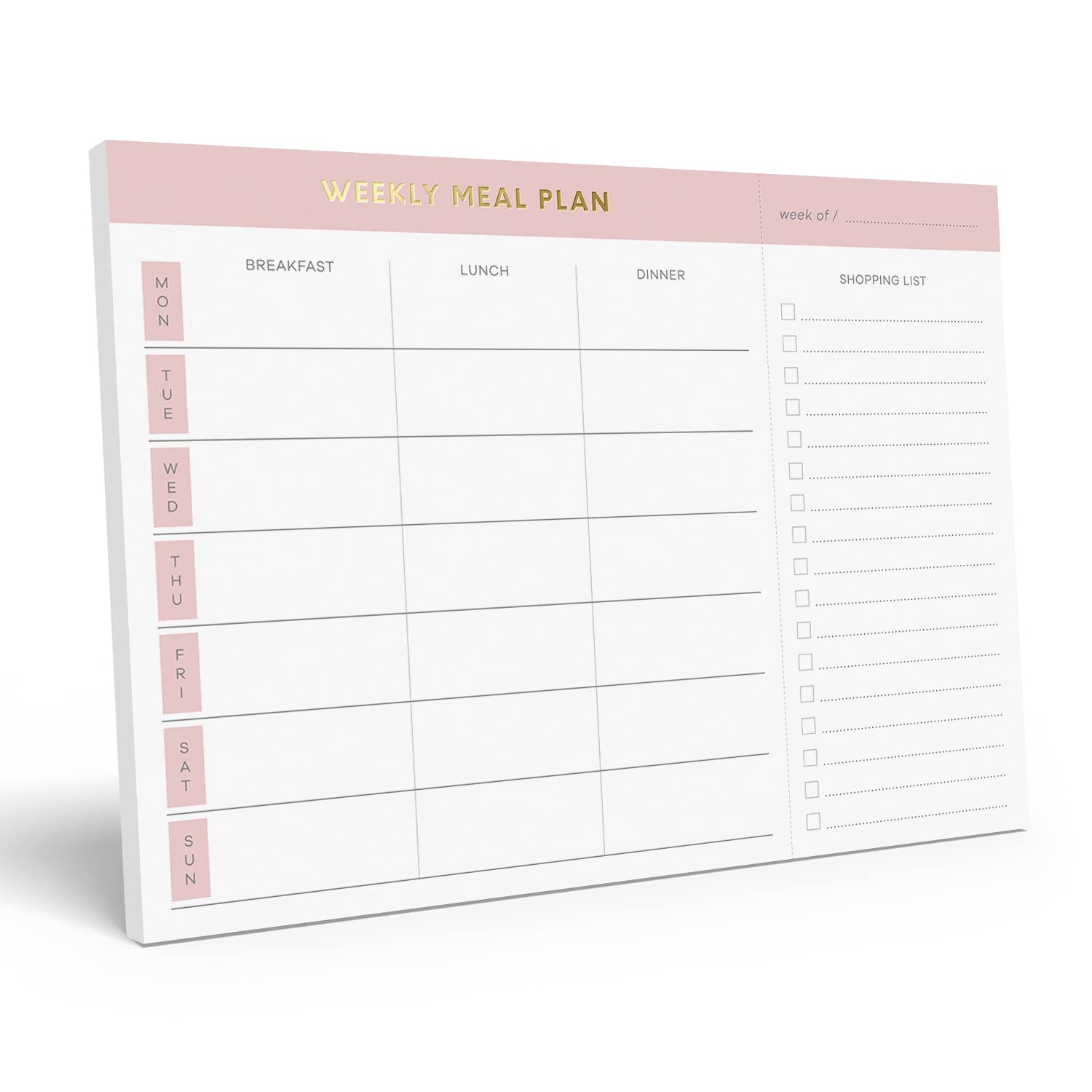 Sweetzer & Orange Weekly Meal Planner and Grocery List Magnetic Notepad. Pink 10x7” Meal Planning Pad with Tear Off Shopping List. Plan Weekly Menu Food for Weight Loss or Dinner List for Family!