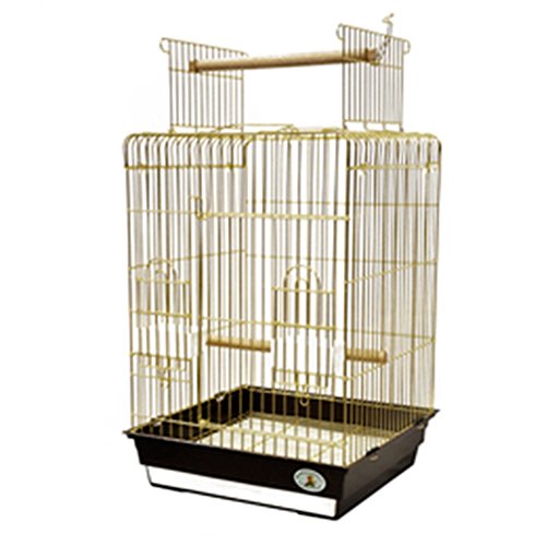King’s Cages ES 1818 PBR Parrot CAGE 18x18x27 Bird Cages Toy Toys Cockatiel Conure Caique (Brass)