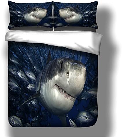 3D Animal Dovet Cove Sets -NOOS DW08 2018 New Design Tiger Lion Shark Bedding Including 1Duvet Cover, 2Pillowcase,King Queen Full Twin Size Heavy Duty,2000 +Instagran Likes 2 Year Warraty