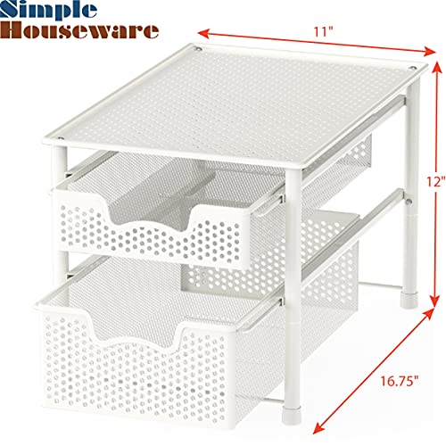 Simple Houseware Stackable 2 Tier Sliding Basket Organizer Drawer