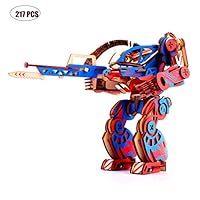 H2solution 3D Wooden Puzzle Mecha Craft Kit , DIY Educational Assembly Mechanical Model Toy Brain Teaser for Kids and Adults (217 Pcs)