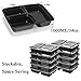 25 SZUAH Meal Prep Containers - 3 Compartments Food Prep Containers - Bento Lunch Boxes with Lids, FDA Approved & BPA Free, Stackable & Reusable, Dishwasher/Microwave/Freezer Safe,34 oz…