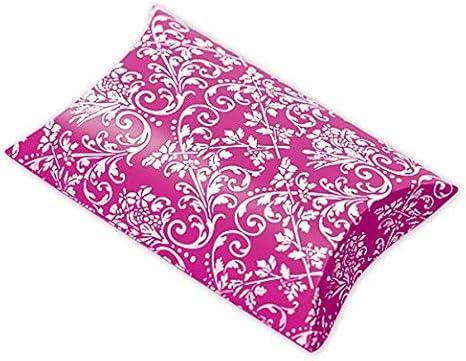Amazon Com Egp Damask Favor Pillow Boxes Hot Pink With White