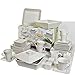 Dinnerware Set Square 45-Piece Set Service 6 (White Cream)