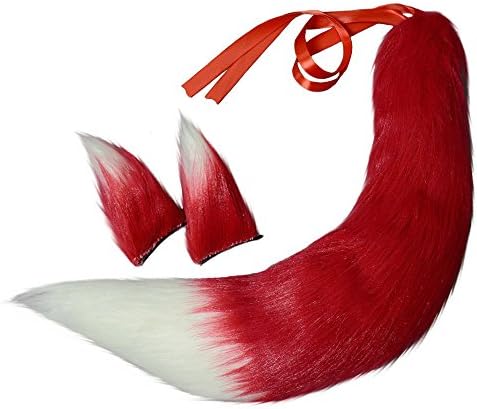 Wolf Fox Tail and Clip Ears Kit Halloween Costume Accessories Toys Gift