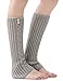 Womens Cable Knit Leg Warmers Long Knee High Knitted Crochet Boot Cuffs Button Socks