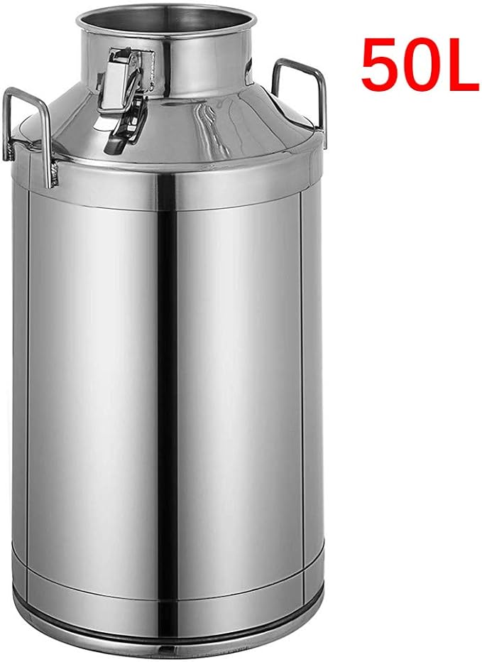 InLoveArts 304 Stainless Steel Milk Can 50 Liter Milk Bucket Wine Pail
