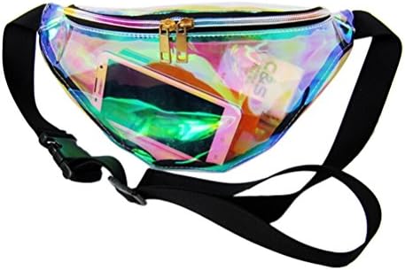 SHSYCER Rainbow Transparent PVC Bag Silver Hologram Laser Waterproof Belt Multi-functional Pockets Travel Bag Waterproof Waist Bag