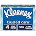 Kleenex Trusted Care Everyday Facial Tissues, 4 Rectangular Boxes, 144 Tissues per Box (576 Tissues Total)