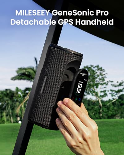Mileseey GeneSonic Pro Golf Speaker with Detachable GPS Rangefinder, Over 43000+ Pre-Installed Courses without Subscription, Display and Audible Distance Announcement, Touch Screen