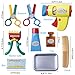 9 Piece Pretend Play Barber Shop Toy Hair Salon Playset for Kids Hairstyle Salon Kit Cut Hair Tool Set Including Hair Dryer, Comb, Hair Trimmers, Scissors(80115B)