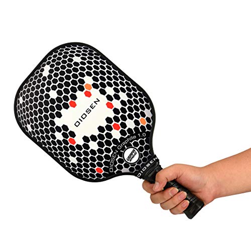 OIOSEN Graphite 1.0 USAPA Approved Pickleball Paddle - Polypropylene Honeycomb Core and Graphite Carbon Fiber Face with Portable Paddles Cover Case