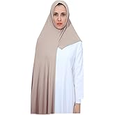 PeacePray Instant Jersey Hijab Scarf for Women, Pre-sewn Non-See Through Cotton Hijabs Muslim Head Scarfs
