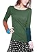Allegra K Women Color Block Thumb Hole Sleeve Top Slim Fit T Shirt S Dark Green