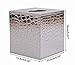 S Forever Cube Kleenex Box Holders PU Leather Square Roll Tissue Box Cover (Silver,5.32