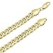 Men's 6mm 14k Gold Plated Miami Cuban Link Chain Necklace, 24