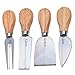 Cosmos Set of 4 Cheese Knives with Wood Handle Steel Stainless Cheese Slicer Cheese Cutter (Set of 4 Cheese Cutters)