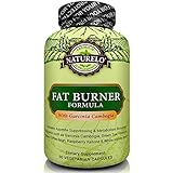 NATURELO Fat Burner - Garcinia Cambogia, Green Tea, Guarana, Forskolin, 5-HTP, Green Coffee Bean, Raspberry Ketones, White Kidney Bean Extract - Appetite Suppressant for Safe Weight Loss - 90 Capsules