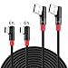 USB C Right Angle Cable,SUNGUY (2-Pack,6ft x2) Braided Max 5V/2.4A 12W 90 Degree USB-C Charging Data Sync Cable for Samsung Galaxy S9 S8 Plus,Google Pixel 2XL,OnePlus 6,Sony Xperia XA2 and More