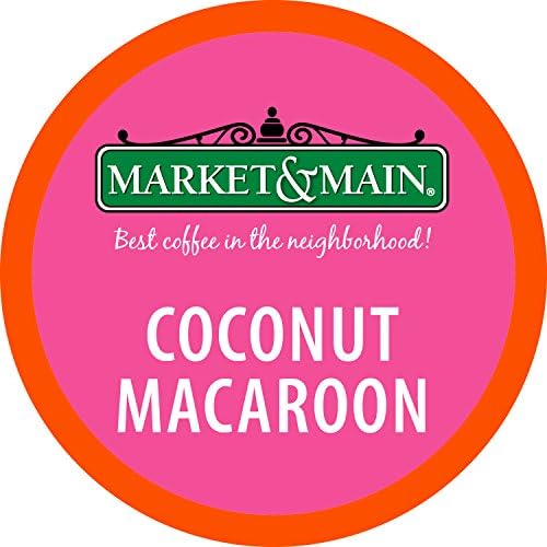 Market & MainOneCup, Coconut Macaroon, Compatible with Keurig® K-cup® Brewers, 72 Count (6 Boxes of 12 Pods)