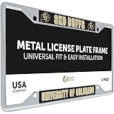 Desert Cactus University of Colorado License Plate Frame Buffaloes CU Buffs Holder for Front or Back of Car Metal Car Tag Holder Officially Licensed (Slogan 1)