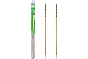 HLOFIZI 5/16 x 12 Inch Extra Long Drill Bits (2 Pack), Aircraft Drill Bit Black and Gold M2 HSS for Wood, Plastic, Thin Metal