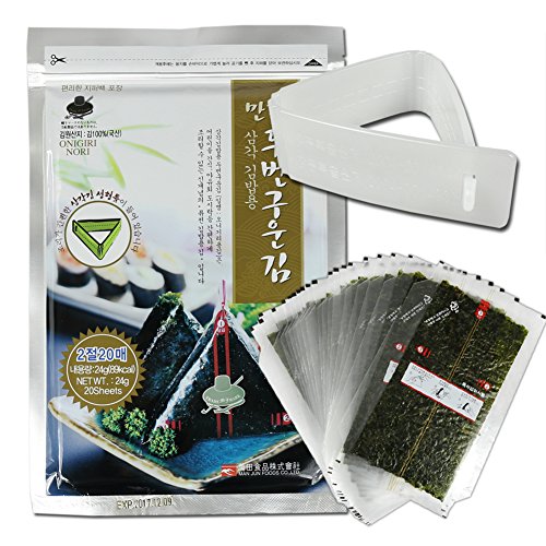 Man Jun Original Seaweed Wrappers for Triangle Triangular Sushi 'Onigiri' Rice Ball Making Starter Kits (20 Sheets with Mold)