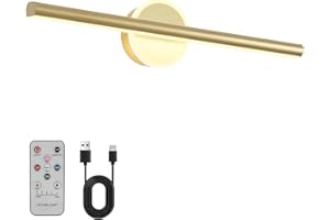 HUABRIDGE Picture Light, 16inches Art Light,Wireless Picture Wall Light with Remote,Rechargeable Picture Lights for Painting,Gallery,Artwork,Portrait Gold