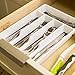 BINO | 5-Slot Silverware Organizer | Small - White Cutlery Tray Organizer | Silverware Storage for Drawer | BPA-Free Plastic Organizers with Soft-Grip Lining and Rounded Corners | Utensil Organizer