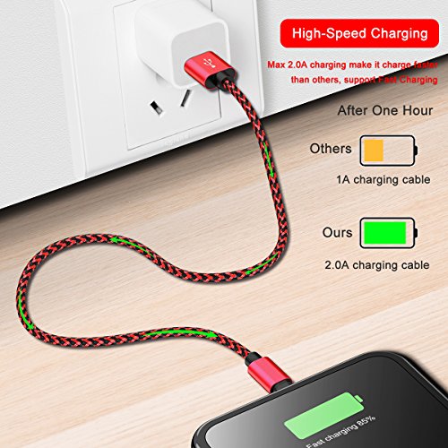 image for CredDeal Phone Charger Cable 4Pack(3/6/6/10FT) Nylon Braided Charging 