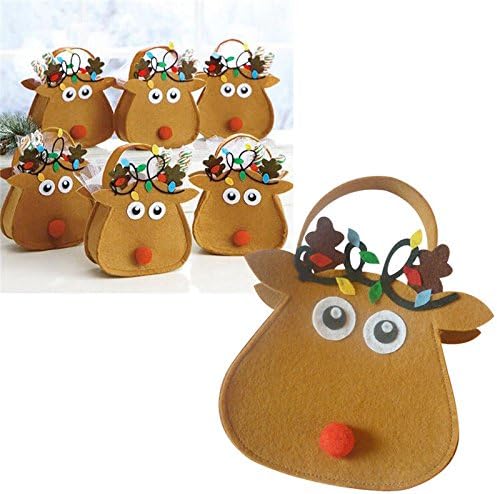 JUNGSON--Santa Claus Christmas Candy Bag Elf Elk Pants Treat Pocket Home Party Gift Decor
