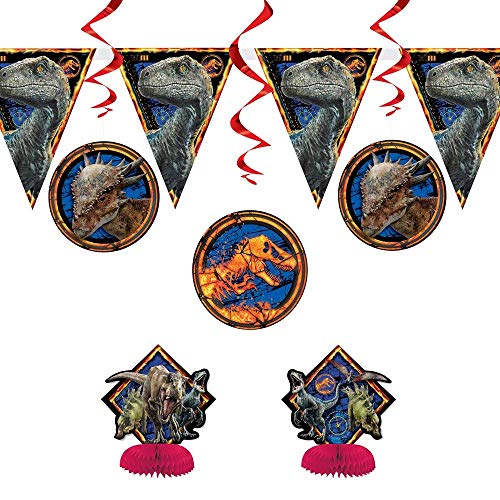 7 Piece Jurassic World Dinosaur Park Birthday Party Room Decoration Kit