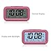 Peakeep Digital Alarm Clock with 2 Alarms for Workdays, Indoor Temperature and Smart Night Light, Battery Operated Only (Pink)