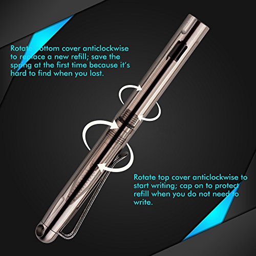 SMOOTHERPRO Stainless Steel Tactical Pen 3 Tips Heavy Duty EDC Tactical