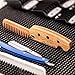 Beard Comb for Men Pocket Folding Combs for Mustache & Hair Travel Natural Wooden Comb with Real Man Engraving - Perfect for Use w/Beard Balm Oil (Half Skull)