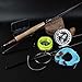 Sougayilang Saltwater Freshwater Fly Fishing Rod with Reel Lines Flies Combo Kit (Silver Fishing Kits)