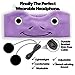 CozyPhones Over The Ear Headband Headphones - Kids Headphones Volume Limited with Thin Speakers & Super Soft Fleece Headband - Purple Frog
