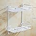 Hawsam No Drilling Bathroom Shelves, Aluminum 2 Tier Shower Shelf Caddy Adhesive Storage Basket for Shampoo