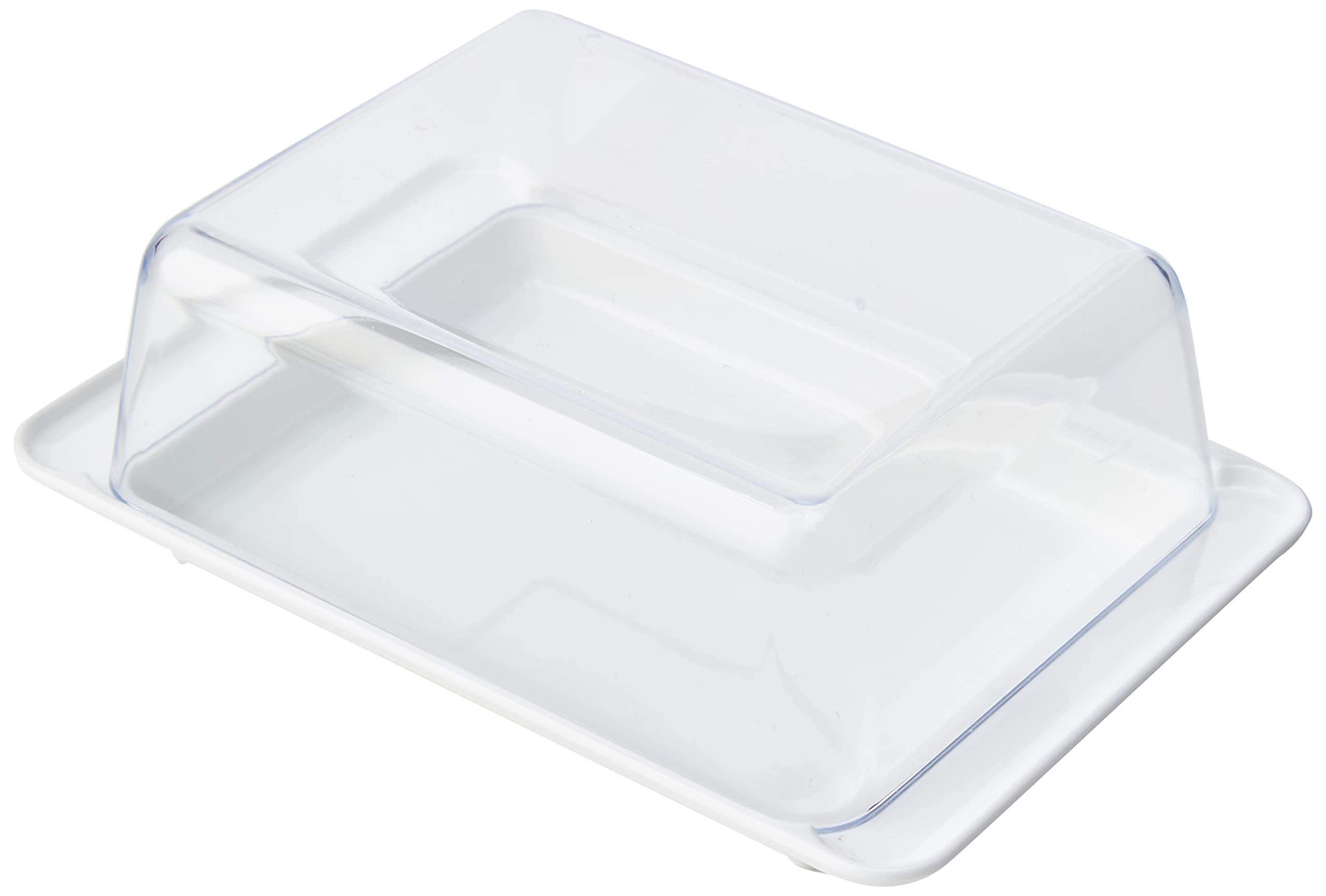 Kimmel Butter Dish with Lid, Plastic, White/Clear