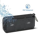 New Bee Superior Sound Wireless Bluetooth Waterproof Outdoor Bicycle Speaker - 18 Core 5W x 2 Titanium Coating Horn, Bass Diaphragm for iPod / iPhone,Computers,All Digital Audio Devices - Black