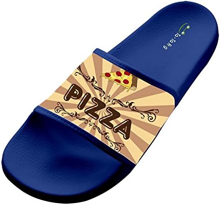 KOUY Summer Unisex Food Pizza Home Slippers Bath / Beach Non Slip Slide Sandals