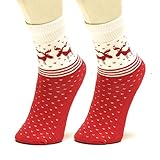 Meixx Christmas Socks gifts Lovers casual Winter elk and snow pattern Carpet socks.Pack of 2