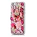 iPhone 6 Case, iPhone 6S Case, Mavis's Diary 3D Handmade Crystal Butterfly Flowers Rhinestone Diamond with Clear Hard Case Cover for iPhone 6 6S 4.7