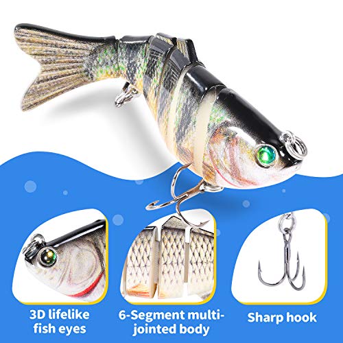 Dr.meter Angelköder, 9,9 cm, mehrgliedrige Swimbaits langsam sinkende bionische Schwimmköder, 6 Segmente, lebensechte… – Bild 4